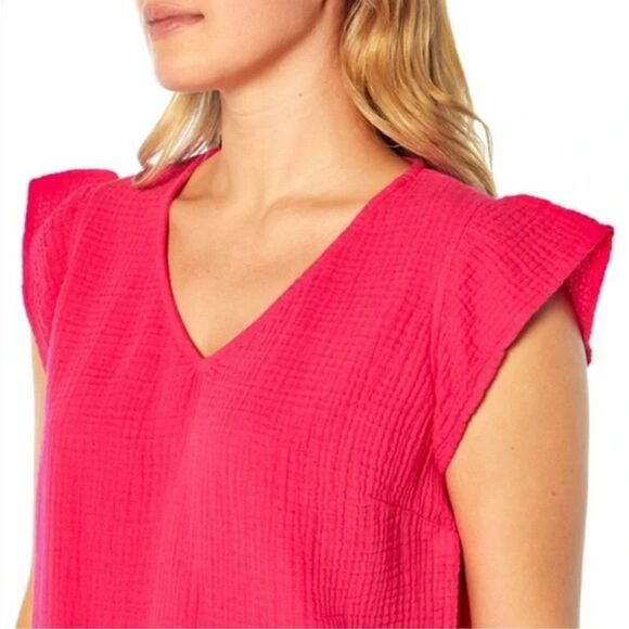 Three Dots Double Gauze Top - Picture 4 of 4